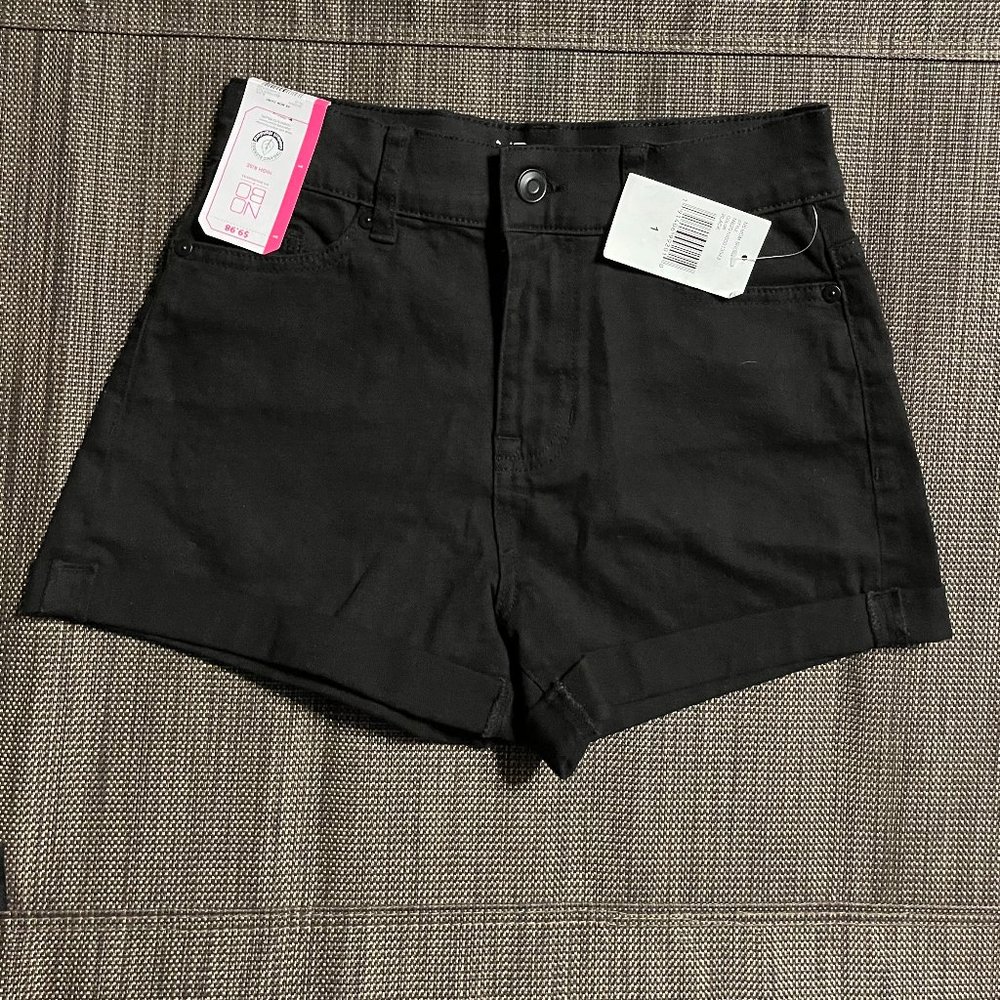 NoBoundaries NOBO Black Denim High Rise Shorts -Size 1 Junior